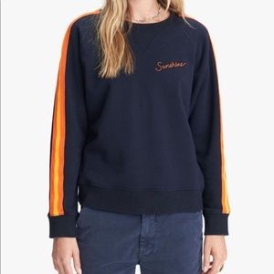 MOTHER The Square (Sweatshirt) in Sunshine - Navy - NWT